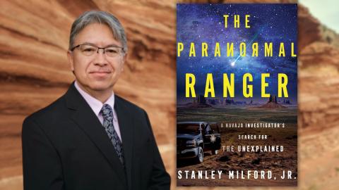 Photo of author Stanley Milford, Jr. with the cover of The Paranormal Ranger