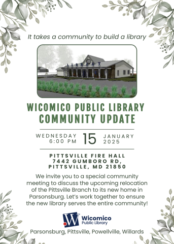 Wicomico Public Library: Community Update for East Wicomico Invite