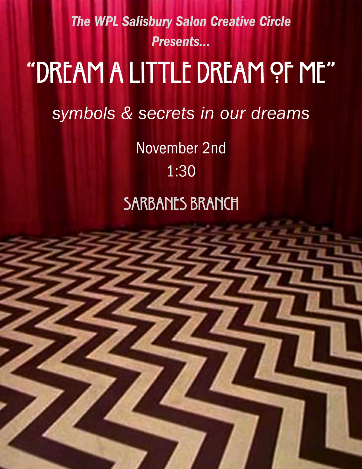 "Dream a Little Dream of Me" Dream Interpretation Event Flyer