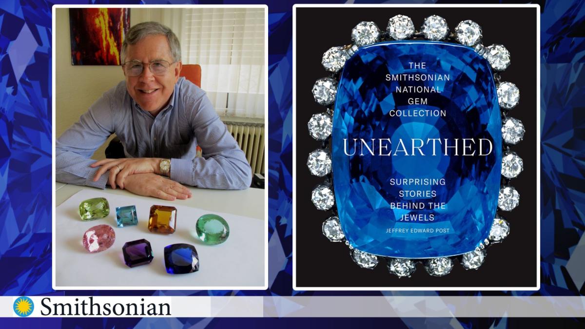 Photo of author Dr. Jeffrey Post with the cover of Unearthed